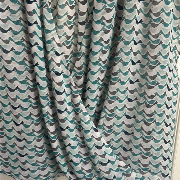 CAbi Blue and White Wrap Top with V-Neck Blouse - Picture 2 of 3